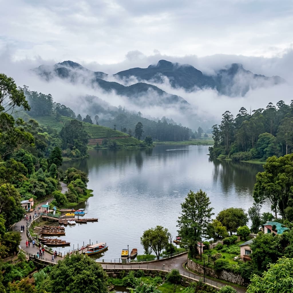 Kodaikanal hill station surrounded by green landscapes